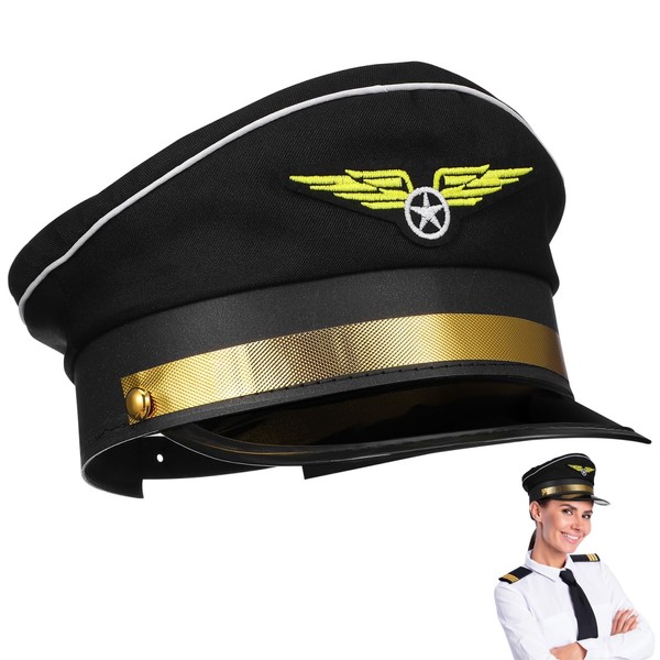 Garneck Comfortable Pilot Hat, Decorative Pilot Hat Costume Accessories Airline
