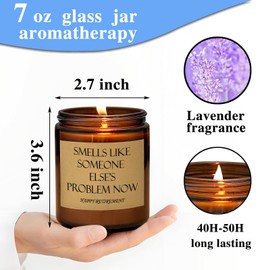Retirement Gift Smells Like Someone Else’s Problem Now 7oz Lavender Scented Candle Farewell Relaxation Funny Going Away Leaving New Job Gift (Candle-Smell Problem)