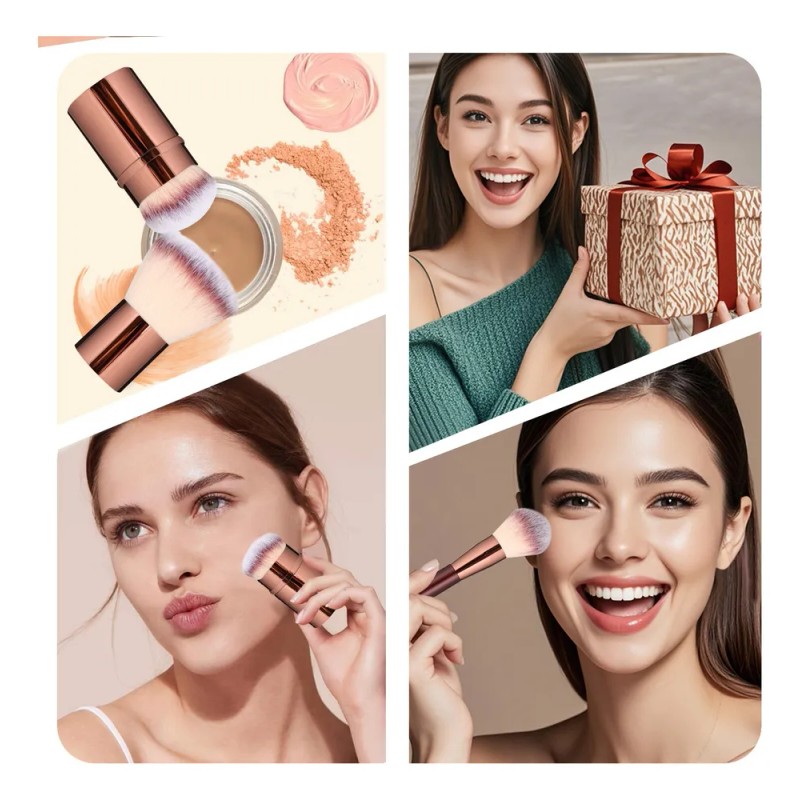 Set 7 Brochas Maquillaje Profesional Alto Nivel Color Marrón