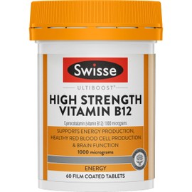 Swisse Ultiboost High Strength Vitamin B12 - Supports energy production - 60 Tablets