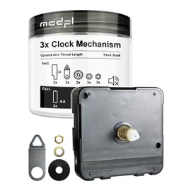 MCDFL Clock Kit Mechanism Replacement 12mm/0.47in Thread Length (Thick Shaft, 227S, 3 Set) Noiseless Sweep Movement Push-On Motors Watchmaking Accessories Mechanic Wall Cuckoo Parts Spare Axis Repairs
