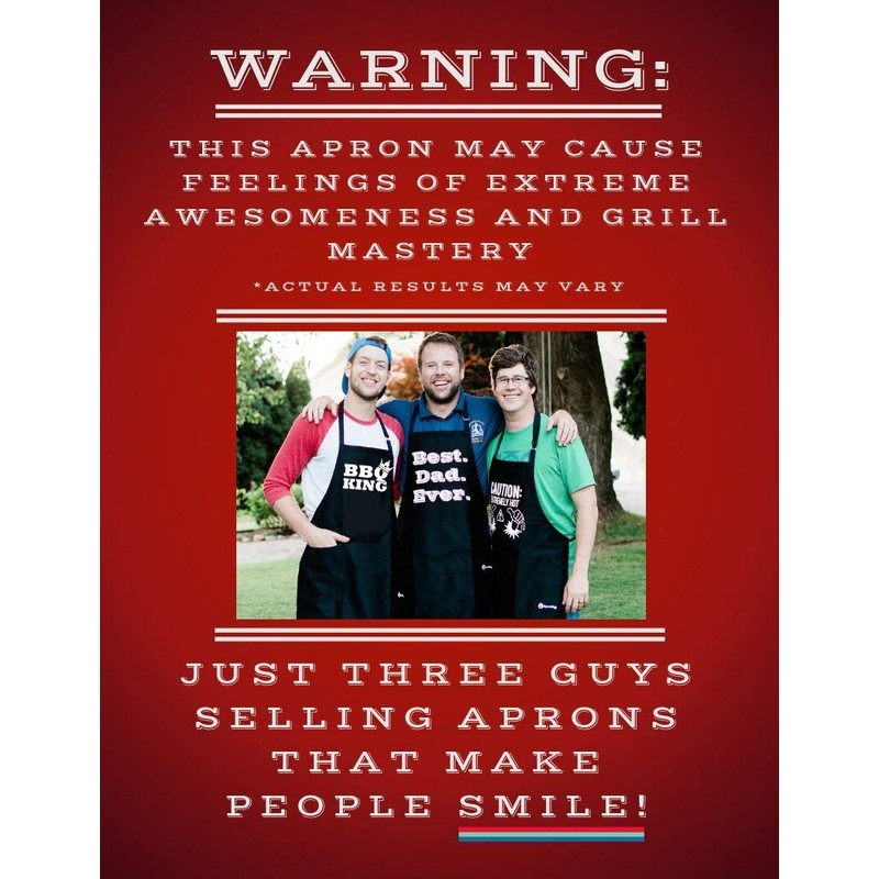 ApronMen, Skinny Chef Out Adjustable BBQ Apron for Men, Black,