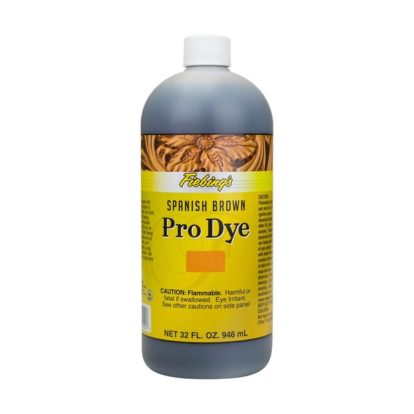 Fiebing Pro Dye 32 Oz Spanish Brown - Penetrating & Permanent Professional Oil Leather Dye