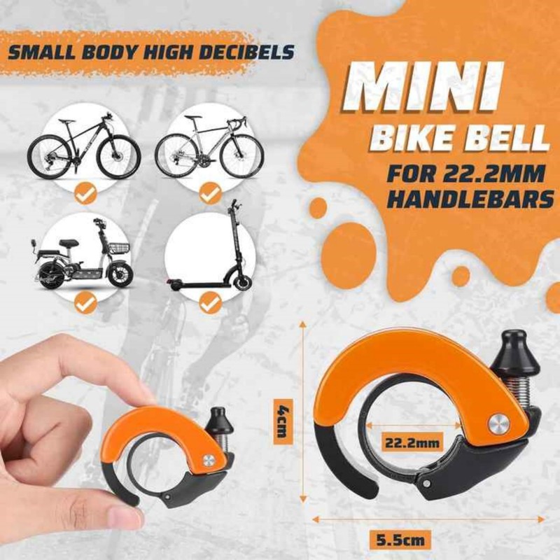 Hidden Bike Bell Conch Clear Long Sound (Orange)