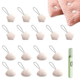 Gsrhzd Duvet Clips with 1 Hook Line Tool 1 Storage Box, 16 PCS Cute Non-Slip Quilt Clips to Keep Duvet in Place for Blanket Bed Sheet etc (White)