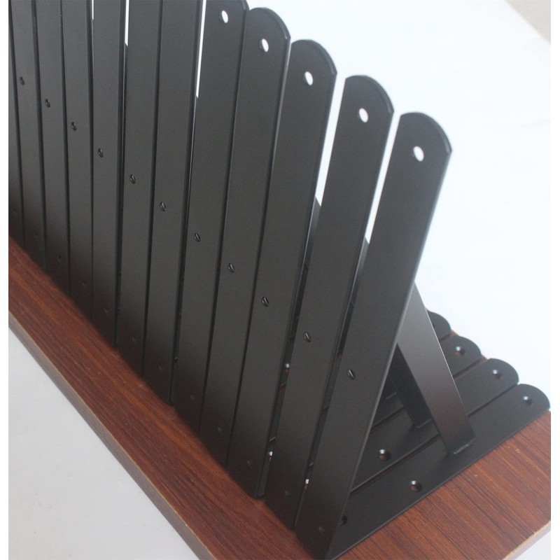 12 Pack L10" x H 8" Black Heavy Duty Shelf