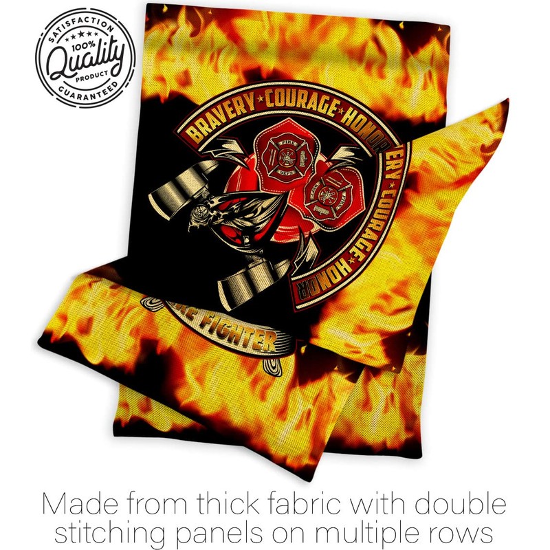 USBrotherhood Bravery Firefighter Burlap Garden House Flag-Set Armed Forces Firefrighter