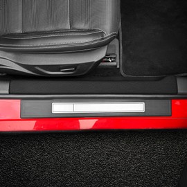 KUNGKIC For Ford Mustang 2024 2025 PU Car Door Edge Protector Sill Protector Sticker Film Anti-Collision Protection Cover Threshold Strip Accessories (Faux Leather)