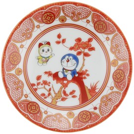 Doraemon 008148 Kutani Ware Small Plate, Iidaya-style, Hachirote