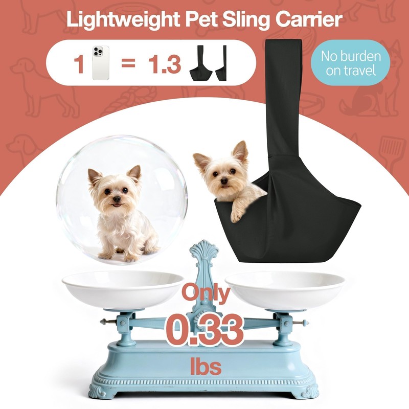 YUDODO Adjustable Dog Sling Carrier for Small Dogs, Puppy Crossbody