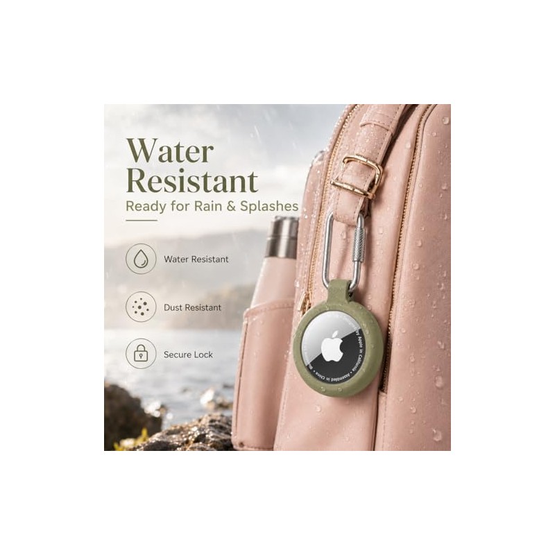 Waterproof Holder for AirTag Keychain - 4 Pack with Carabiner