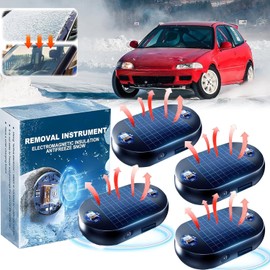 4pcs AntiFreeze Electromagnetic Car Snow Removal Device, Solar Electromagnetic Car Snow Removal Device, Portable Ca r Defroster,Fast and Efficient Vehicle Microwave Deicing Instrument for Ice Scraping