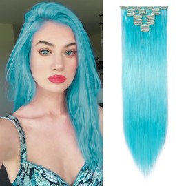 Tess Clip-In Hair Extensions, Like Real Hair, Synthetic Hair Hairpiece, 8 Wefts, 18 Clips, Hair Extensions, Straight