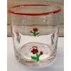 Unbranded Anthropologie Dupe Red Flowers on Green Stem Icon Glass