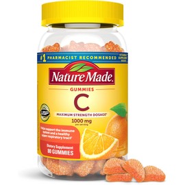 Nature Made Maximum Strength Dosage Vitamin C 1000mg per Serving, Immune Support Vitamin C Gummies for Adults, 80 Gummies, 20 Day Supply