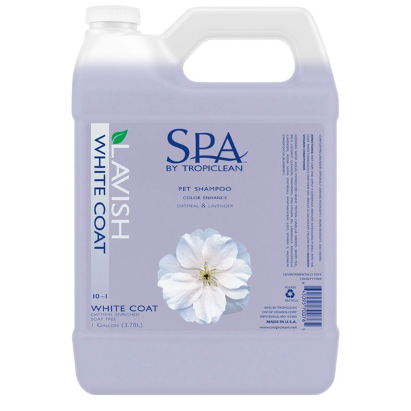 SPA by TropiClean White Coat Shampoo for Pets, 1 gal, Made in USA