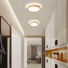 Pevfah Modern Dimmable Wood Flush Mount Ceiling Light, 2700K-6000K 5CCT