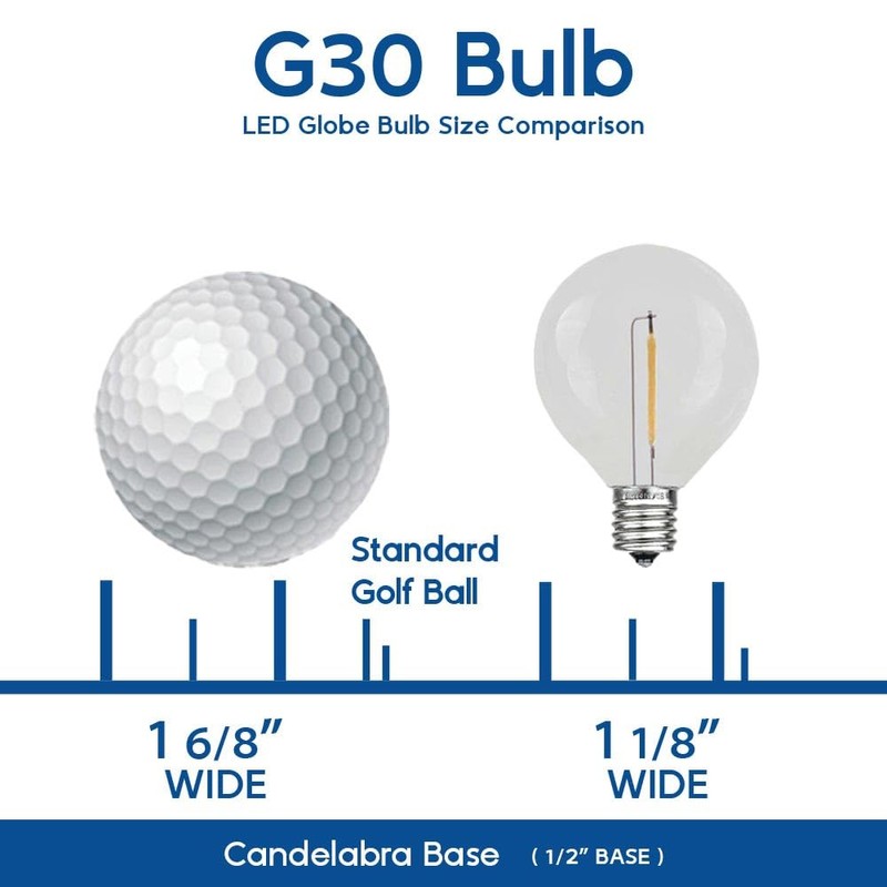 Novelty Lights Incandescent G30 Globe Replacement Bulbs - Outdoor Individual