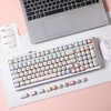 YUNZII Cute Pink Kitten Custom Keycaps, 141 Keys Dye Sub