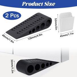 Forhandy Door Stopper Wedge for the Floor, Pack of 2 Door Wedge Rubber for Door Locking, Non-Slip Heavy Door Stopper Wedge Suitable for All Types of Flooring
