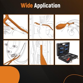 maXpeedingrods Drum Brake Tool Kit 15 Piece, with Brake Spring Compressors, Brake Spring Pliers, Brake Adjusting Spoons, Brake Spring Remover and Installer, Brake Lining Gauge, Brake Bleeder Hose