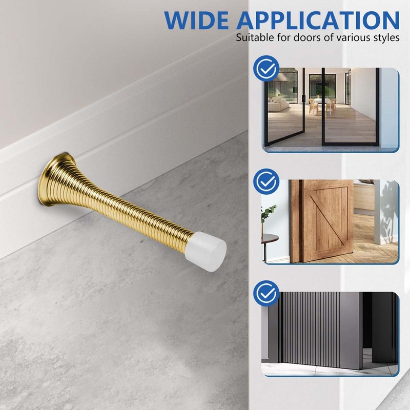 KISEER 12 Pack Spring Door Stops 3 1/4 Inch Flexible