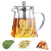Tomotato Glass Teapot with Removable Stainless Steel Infuser, Heat-Resistant Clear