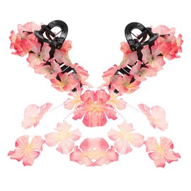 Baluue 2pcs Tropical Floral Hair Claw Clips with Tassels Hydrangea Design Secure Grip for Beach Vacations and Weddings Durable and Lightweight Hair Accessories for Women