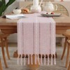 meioro Rustic Table Runner with Tassels, 33 x 183 cm,