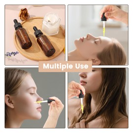 AuroTrends Amber Dropper Bottle 1 oz 48Pack, Glass Tincture Bottles with Dropper - Amber Glass Dropper Bottle 1 oz with Funnel/Stickers/Plastic Graduated Pipette (1fl.oz, Set of 48)