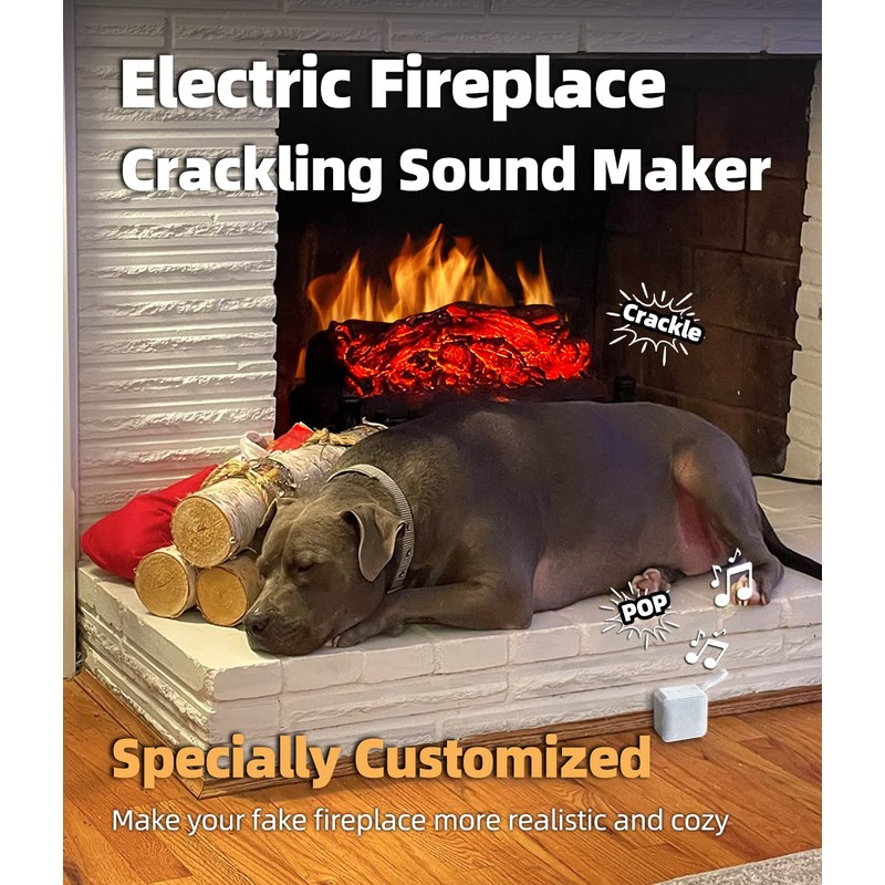 MSELTOS Fireplace Crackler Sound Box for Electric Fireplace, 2 in