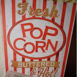 Unbranded Large Popcorn Sign Fresh Buttered Hot Movie Theater Concession Stand Decor New