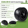 2PCS 13x6.50-6 Flat Free Front Zero Turn Lawn Mower Tires,