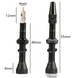 2 Pcs Tubeless Presta Valve Stem, Super Light Alloy Presta Valve Stem Kit with Valve Core Remover Tool and Valve Stem for Bicycles and Road Bikes Bike Accessories(40mm)