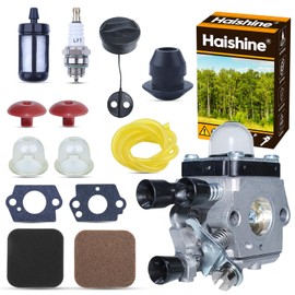 Haishine C1Q-S97 Carburettor Kit for STIHL FS75 FS80 FS80R FS85 FS85R FS85T FS85RX HS75 HS80 HS85 HL75 HL75K FH75 HT70 with Fuel Line/Fuel Cap/Spark Plug/Air Filter for Weedeater Hedge Trimmer