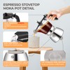 Clear Plastic Moka Pot 6 Cup 300ml Stainless Steel Coffee