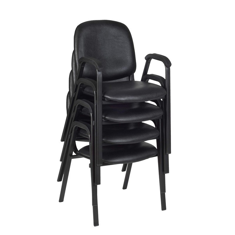 Regency Ace Vinyl Stack Chair, Black