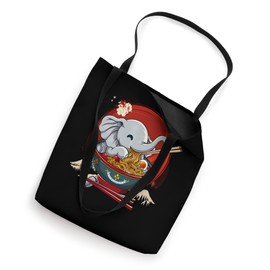 Cute Elephant Eating Ramen Noodles Anime Kawaii Ramen Lover Tote Bag