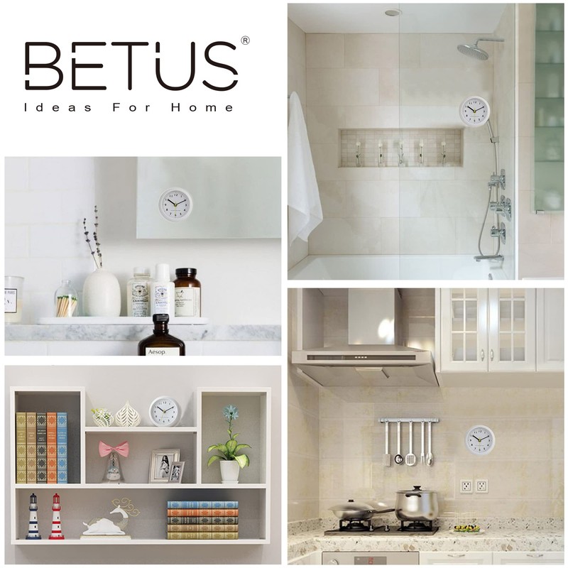 Betus Waterproof Bathroom Shower Clock with Large Suction Cup -