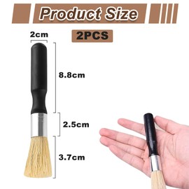 Barista Brush and Portafilter Brush, Set of 2, Black, Ideal for Espresso Machines and Coffee Grinders, Ergonomic Cleaning Brush with Natural Bristles