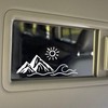 Set 3Pcs Mountain Sun Wave Rearview Mirror Decal Summer Nature