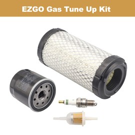 CLUBRALLY Golf Cart Tune Up Kit for EZGO RXV 2008-Up & EZGO TXT 2010-Up Gas Carts 4 Cycle with Kawasaki Motor, Air Filter 28463-G01,Oil Filter 607454, Fuel Filter 72084-G01, Spark Plug 607462