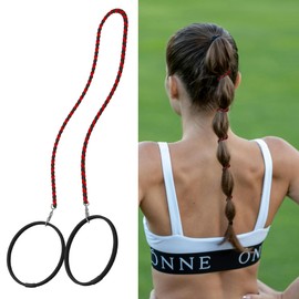 Sonnorel Ponytail Holders Spiral Hair Ties for Thick Hair, Sleepy Tie Hair Ties No Damage, 25 Inch for Long Hair, Good for Gym, Swimming, Yoga 1 pack (Black Red Mixed)