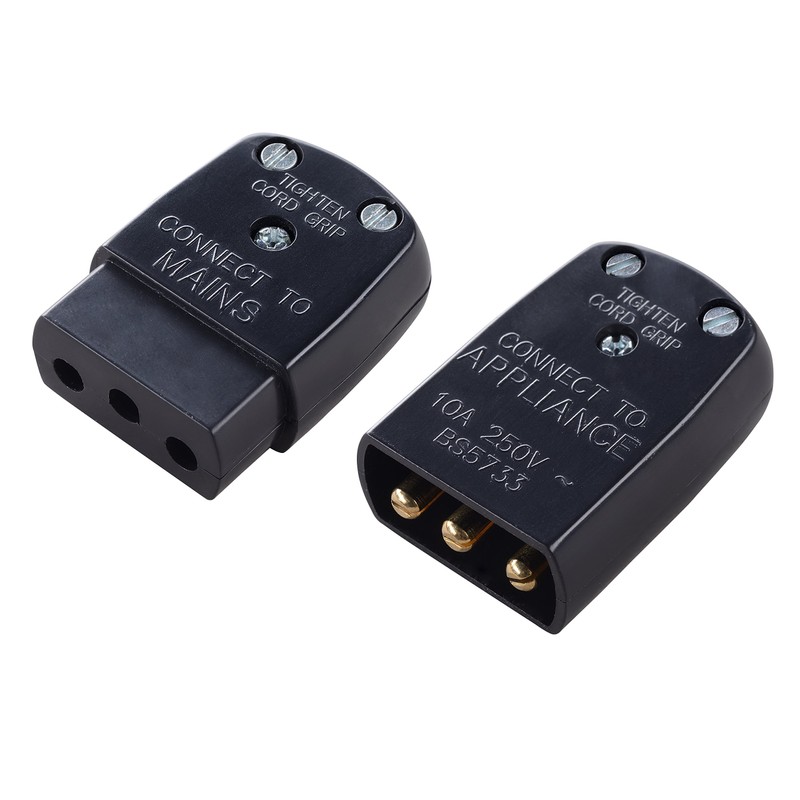 BG Electrical 452-BG ABS Flex Connector, 3-Pin Male and Female,