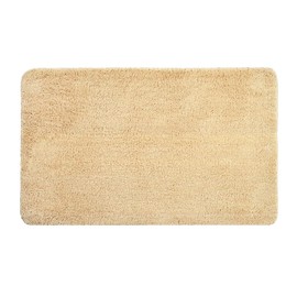 Allure Luxury Deep Pile Microfibre Bath Mat, Non-Slip, 50 x 80cm, Quick Dry & Easy Care (Beige)