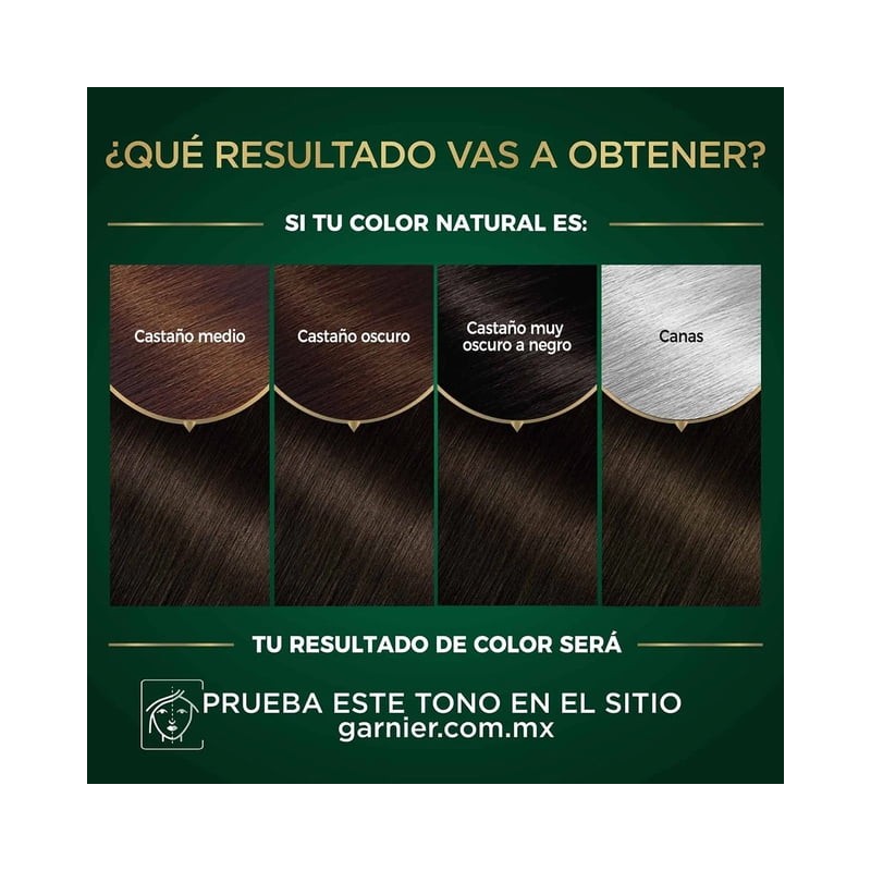Tinte para cabello Nutrisse Oleos sin amoniaco 4.0 castaño