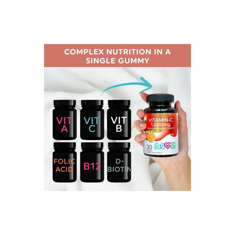 Livs Gomitas De Vitamina C 1000 Mg Para Niños Y