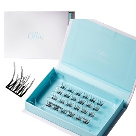 Ollio Single Glueless Partial False Eyelashes, Korean Cosmetics (Single, Voluminous L0.3 inch (8 mm), 5 Bundles