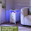 Yoobure End Table with Charging Station, Narrow Side Table LED
