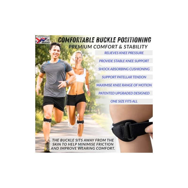 Patella Tendon Knee Strap, Adjustable Knee Support for Running